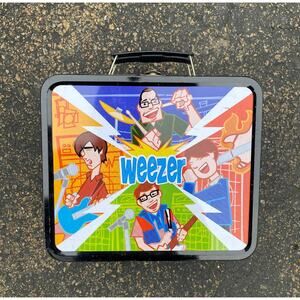 Vintage Weezer Lunch Box Tin Tote Collectible Green Album Era 2001 Rock Pop Band